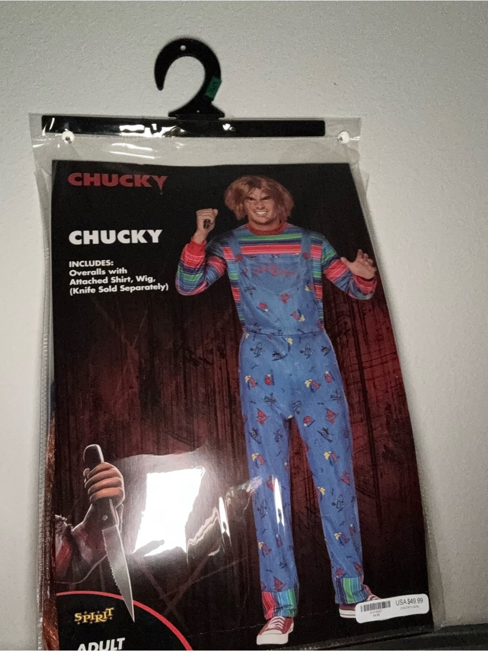 Spirit Chucky Costume - Blue Overalls with Red/Green/Yellow Striped Shirt